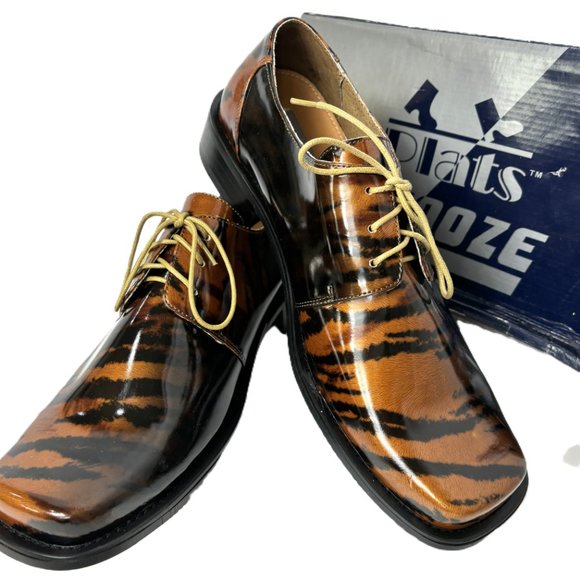 Vintage Brown Zebra Oxford Formal Zoot Suit Dress Shoe Rare OOAK NWOT main image 7